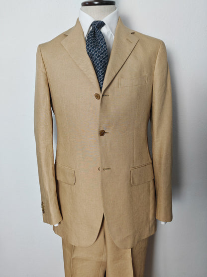 Completo anni '90 in puro lino irlandese beige - tg. 46/48