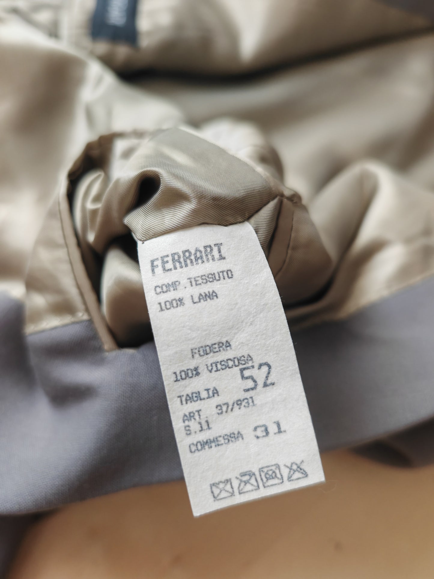 Completo anni '80 in fresco lana verde-grigio - tg. 50/52