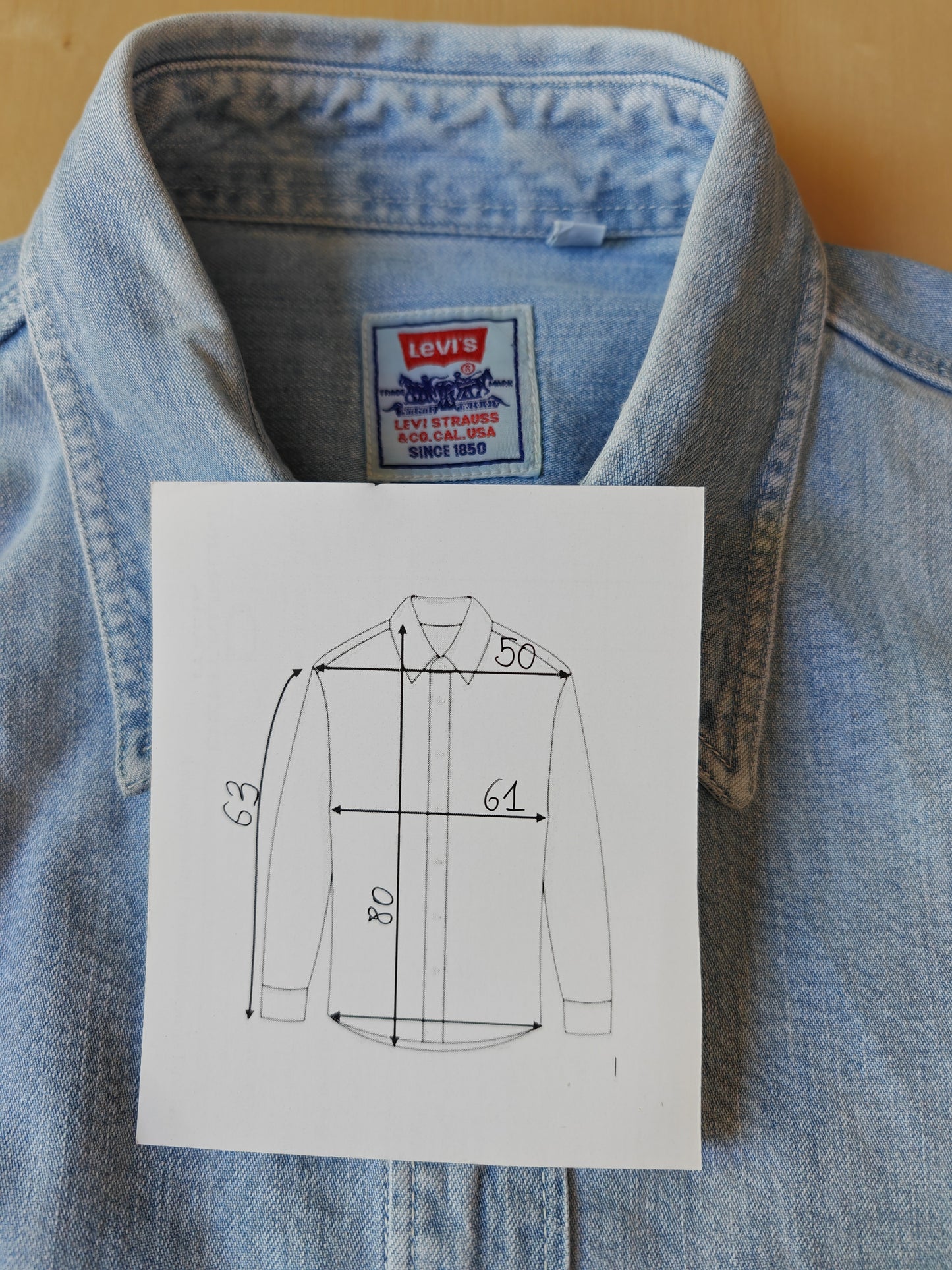 Camicia Levi's in denim, made in Italy 1997 - tg. L