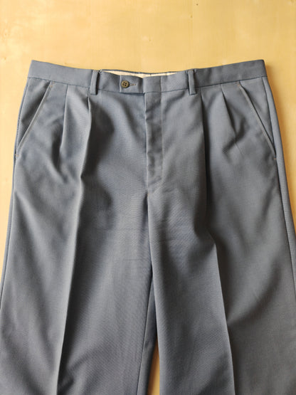 Completo anni '70 in tela di lana azzurro carta da zucchero - tg. 50