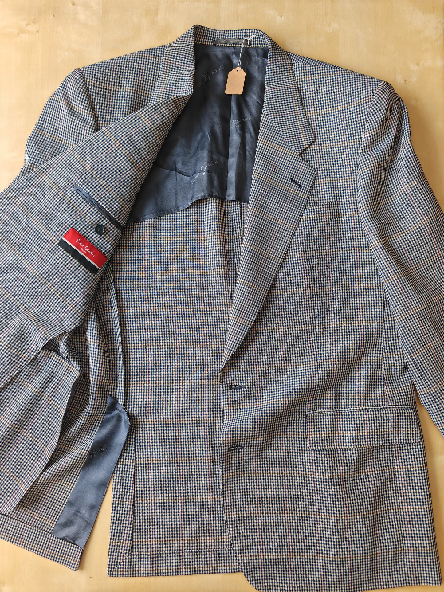 Giacca Pierre Cardin anni '80 chek in tela frescolana - tg. 50/52