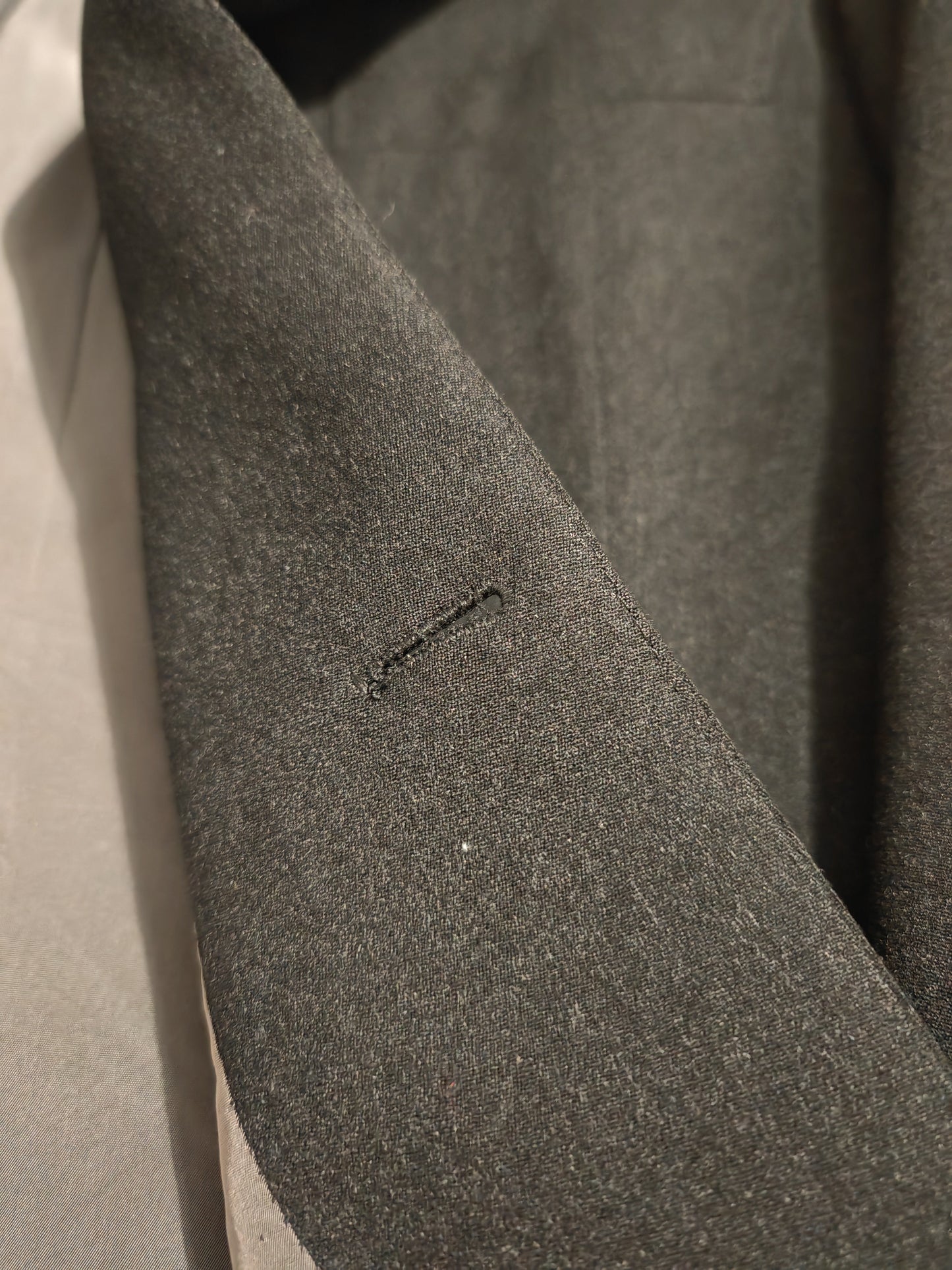 Giacca sartoriale anni '50/'60 in flanella grigio antracite - tg. 46