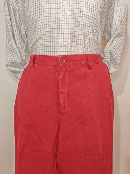 Pantalone Etro rosso 100% lino - tg. 50