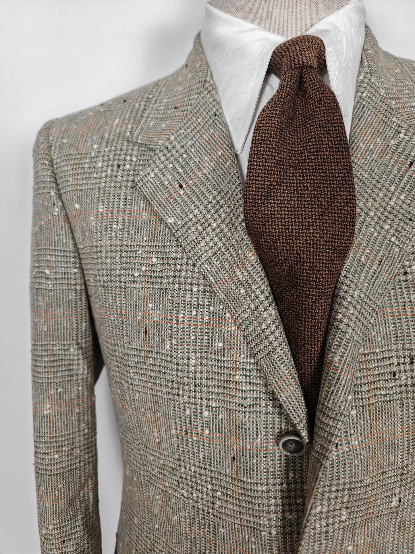 Giacca anni '70 in tweed bottonato tipo donegal - tg. 48/50