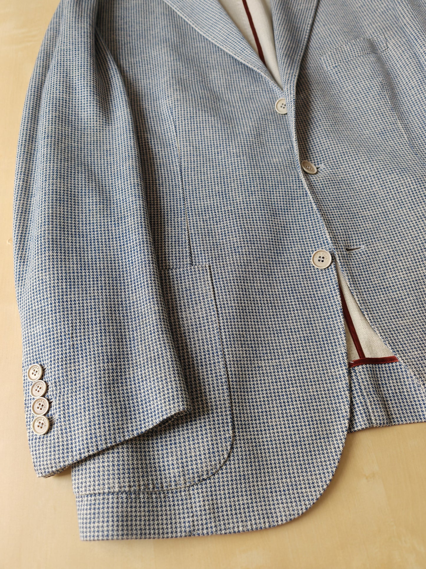 Giacca Loro Piana in jersey cotone e lino pied-de-poule - tg. 50