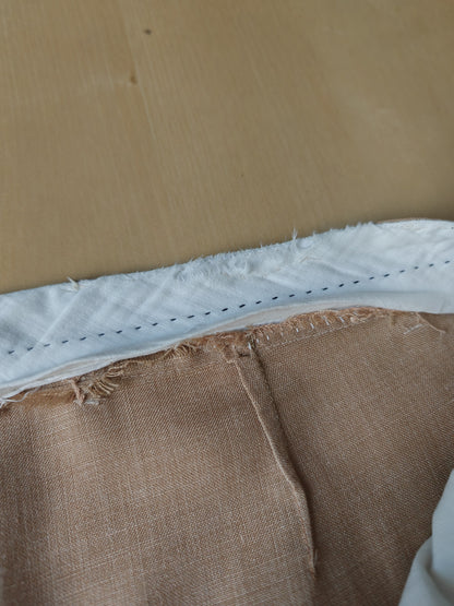 Pantalone anni '70 in tela misto lana beige - tg. 50