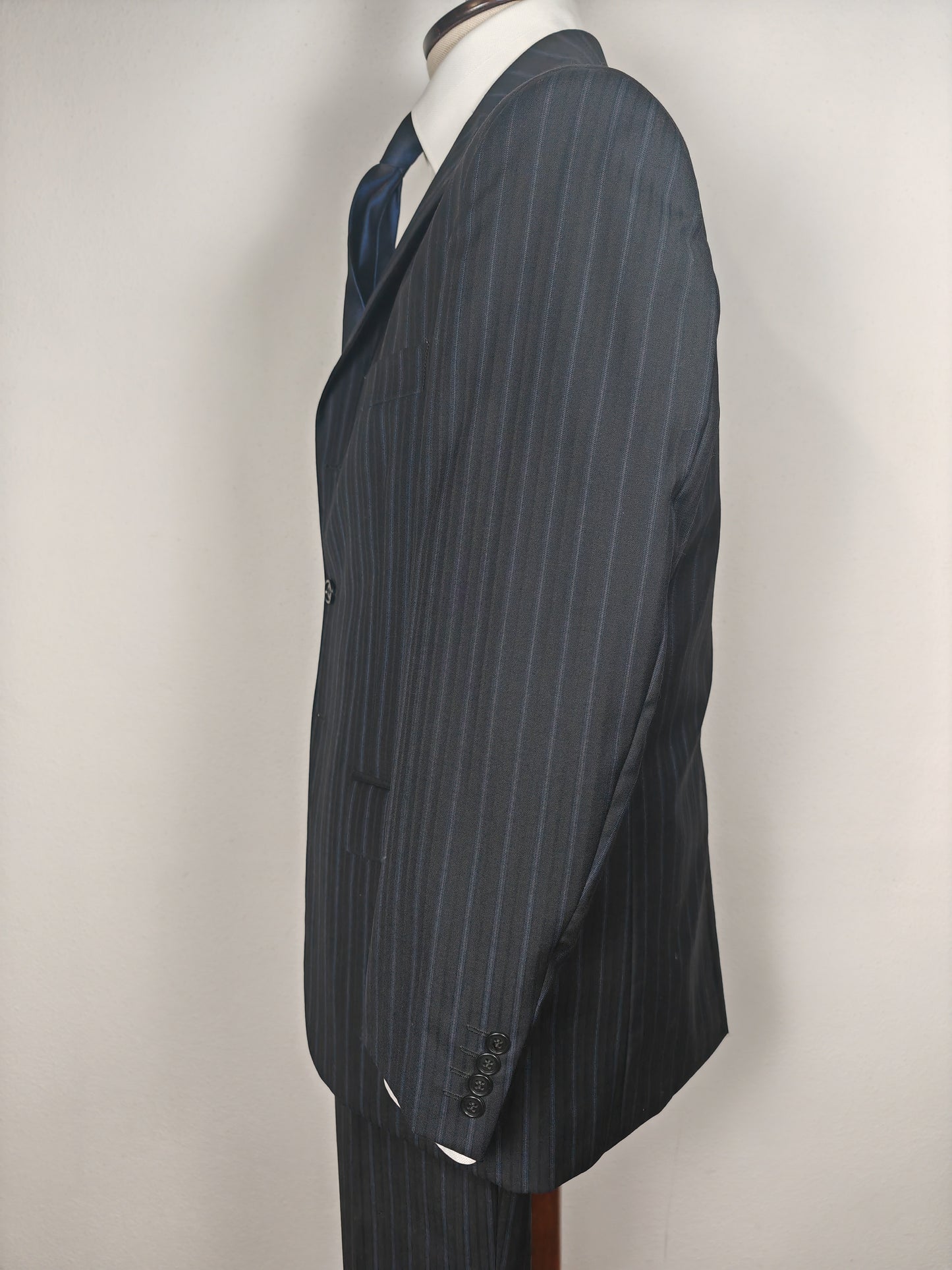 Completo anni '90 blu notte gessato - tg. 50