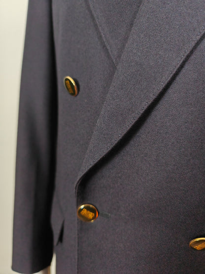 Blazer doppiopetto navy anni '80 - tg. 46 corta