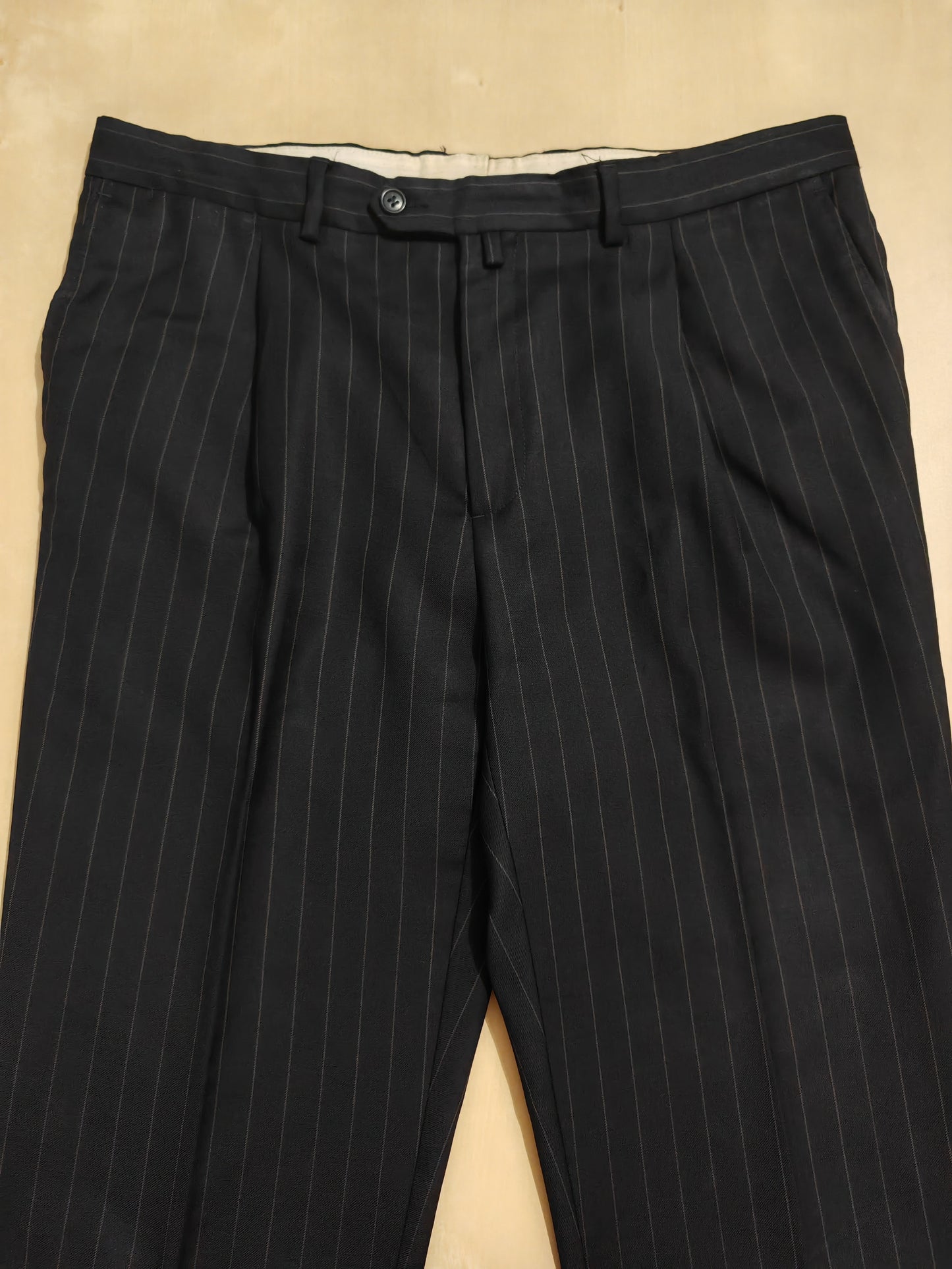 Completo in twill di lana blu gessato - tg. 50/52