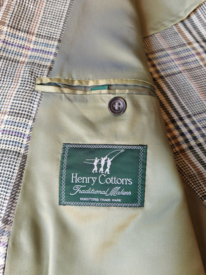 Summer checked jacket in 100% Irish linen, size 54 ITA