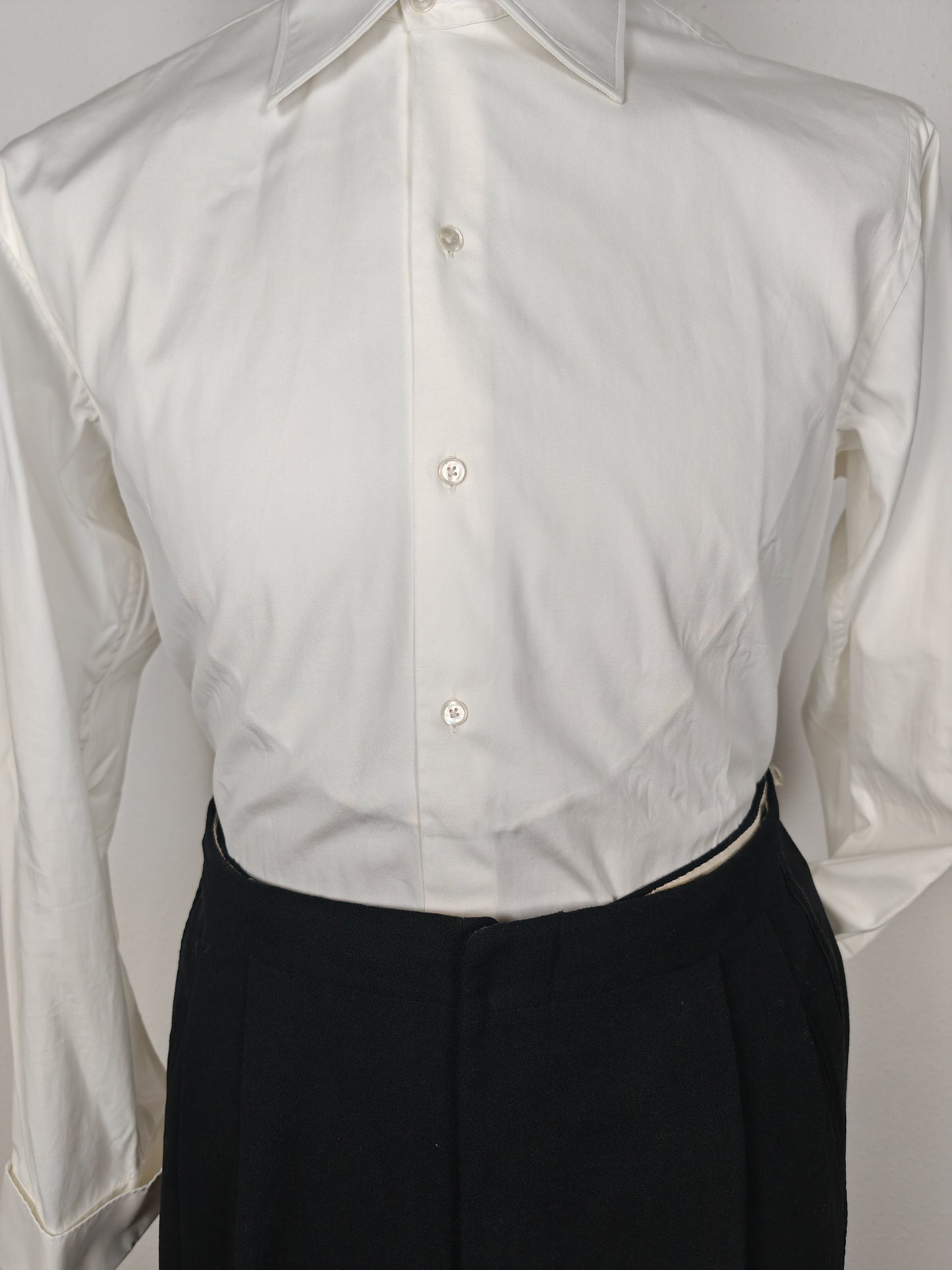 Camicia sartoriale da smoking con collo mezzo francese - tg. M collo 40