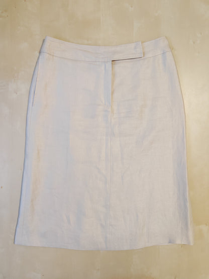 Max Mara linen unlined skirt - size 42 ITA