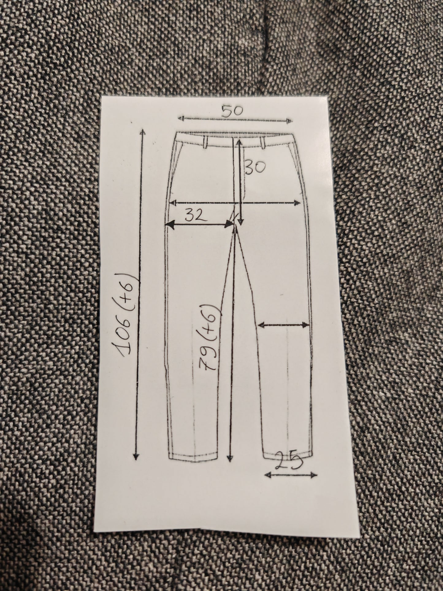 Pantalone sartoriale anni '70 in grisaglia pesante - tg. 52