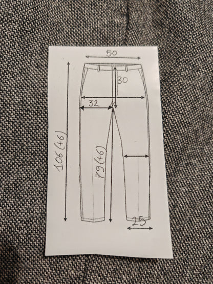 Pantalone sartoriale anni '70 in grisaglia pesante - tg. 52