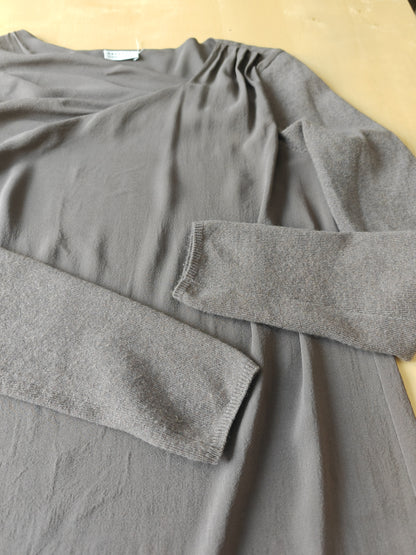 Blusa Brunello Cucinelli in seta con maniche in cashmere - S/M