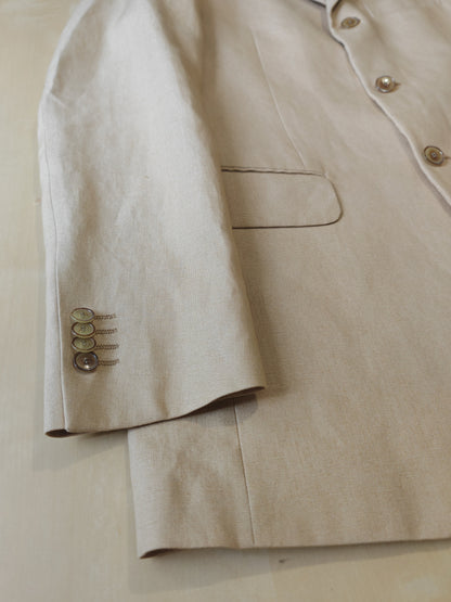 Completo anni '90 in puro lino irlandese beige - tg. 46/48