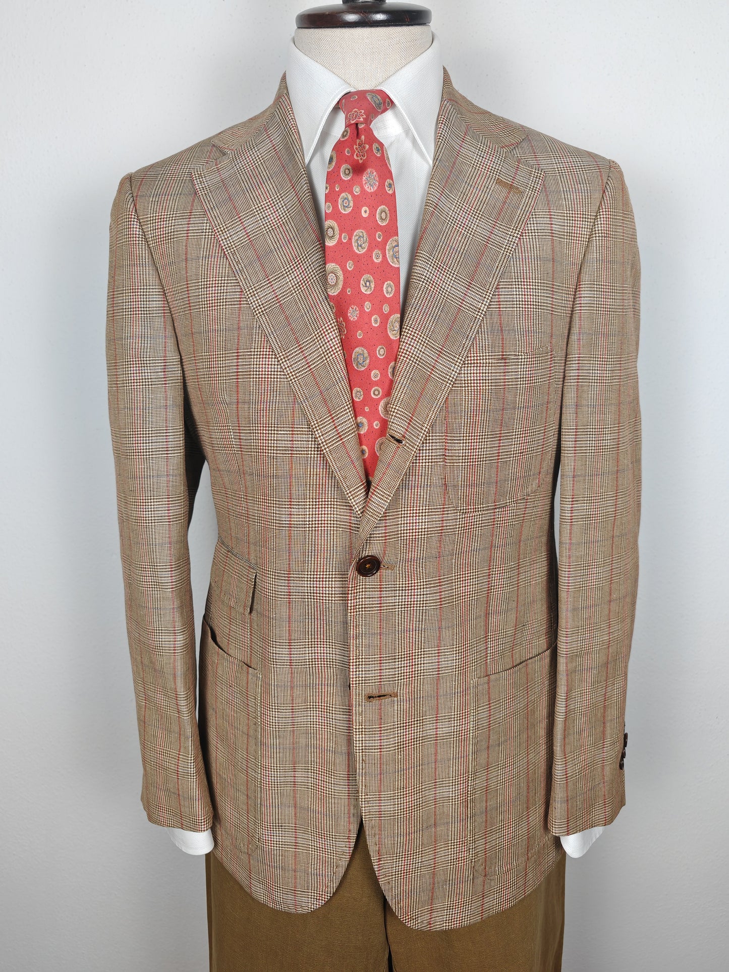 Giacca estiva De Paz 100% lino principe di Galles - tg. 48