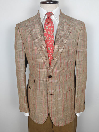 Giacca estiva De Paz 100% lino principe di Galles - tg. 48