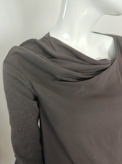 Blusa Brunello Cucinelli in seta con maniche in cashmere - S/M