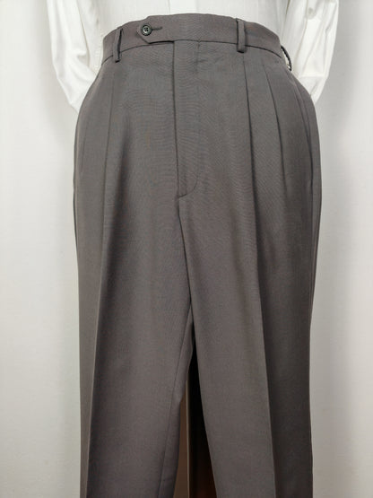 Completo anni '80 in fresco lana verde-grigio - tg. 50/52