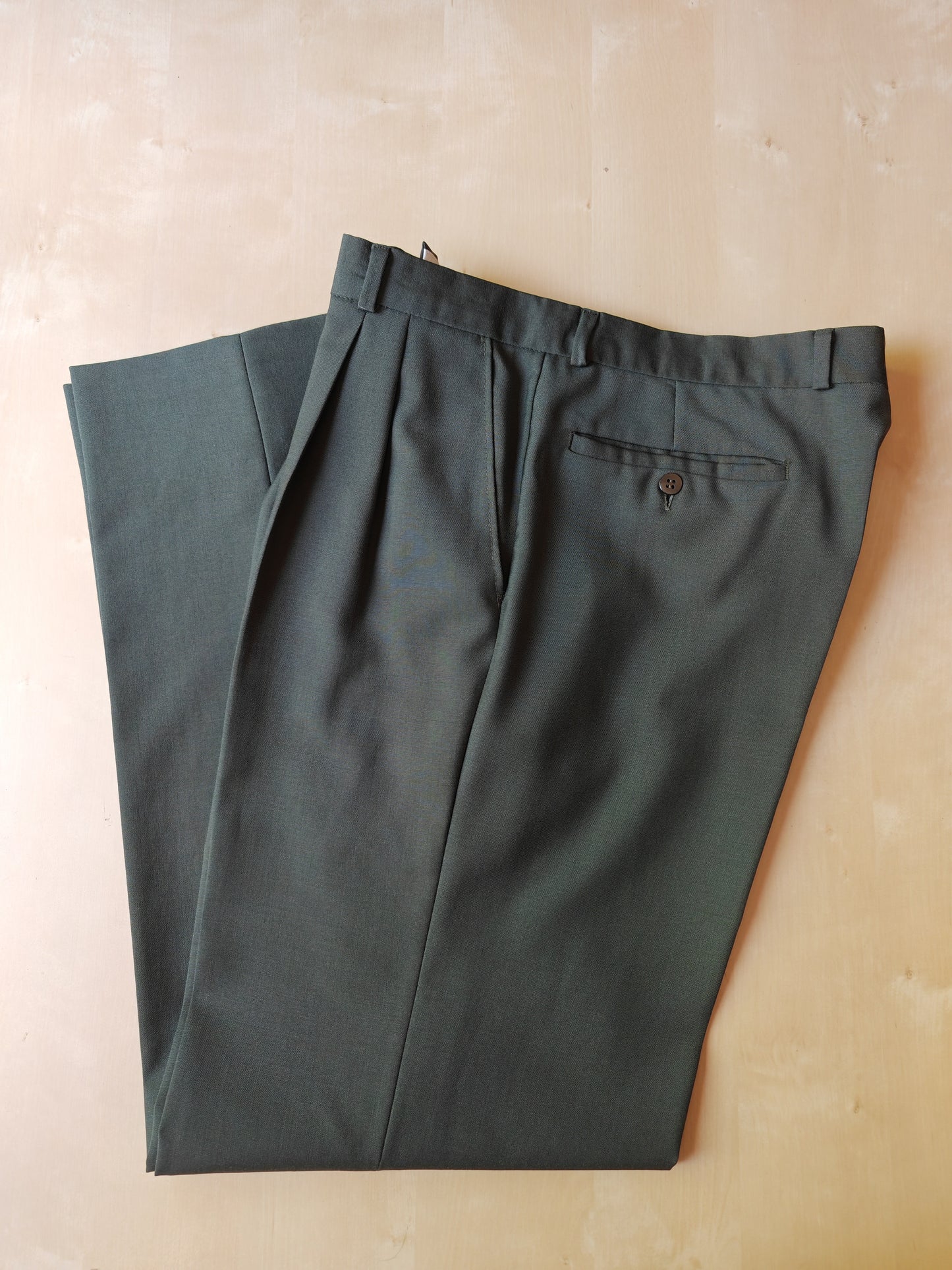 Pantalone in fresco lana color verde bosco - tg. 52