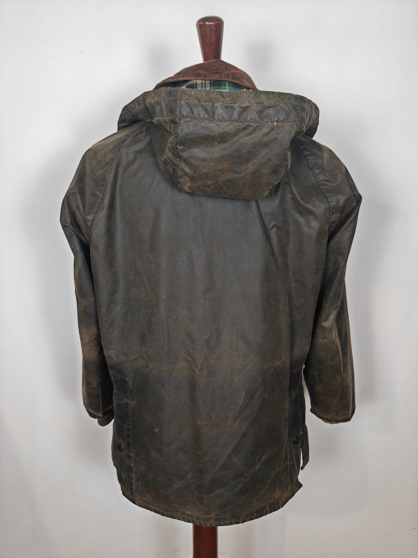 Barbour Bedale primi anni 2000 verde, con cappuccio - C38/97 cm