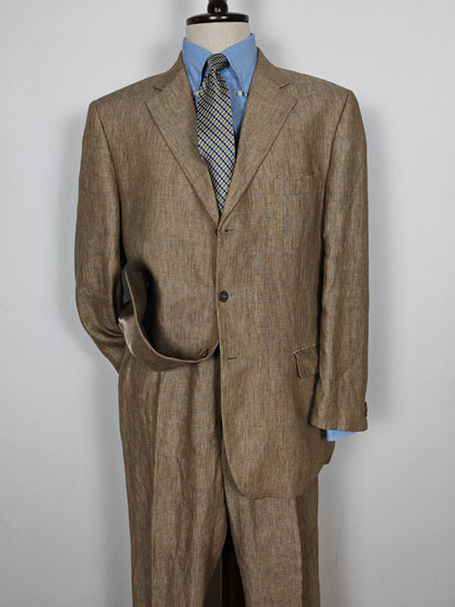 Completo in puro lino color corda - tg. 54