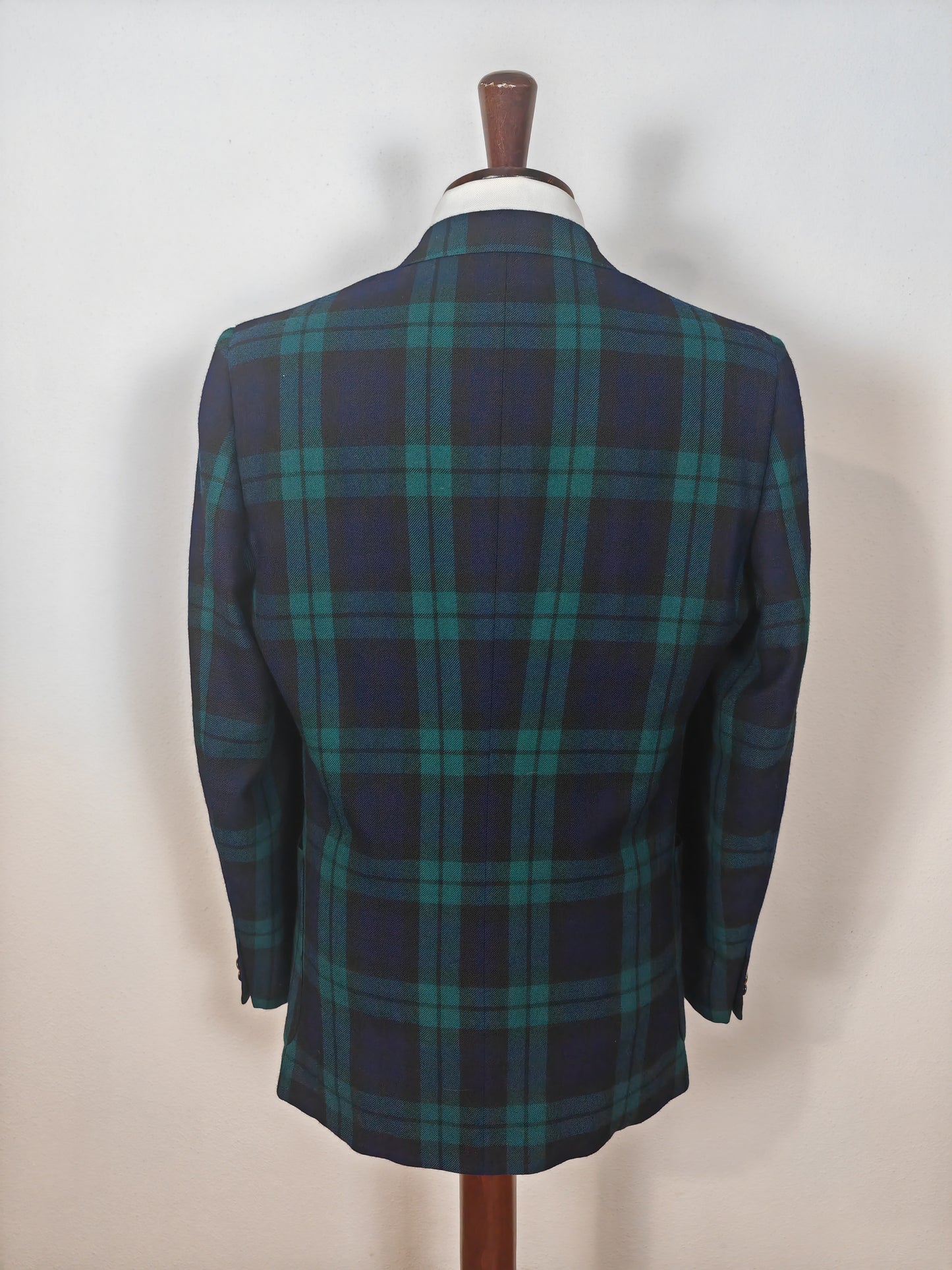 Blazer anni '80 in flanella tartan tipo Black Watch - tg. 48/50