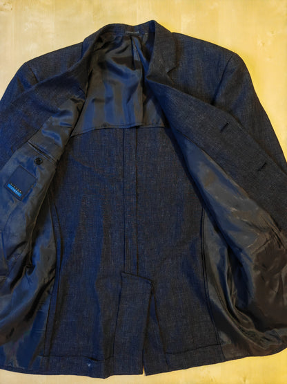 Blue suit, 100% linen - size 48