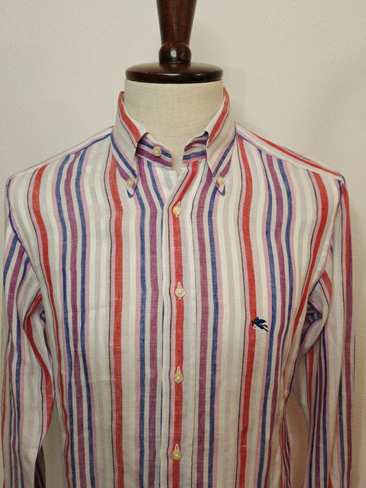 Camicia Etro a righe in puro lino - collo tg. 40