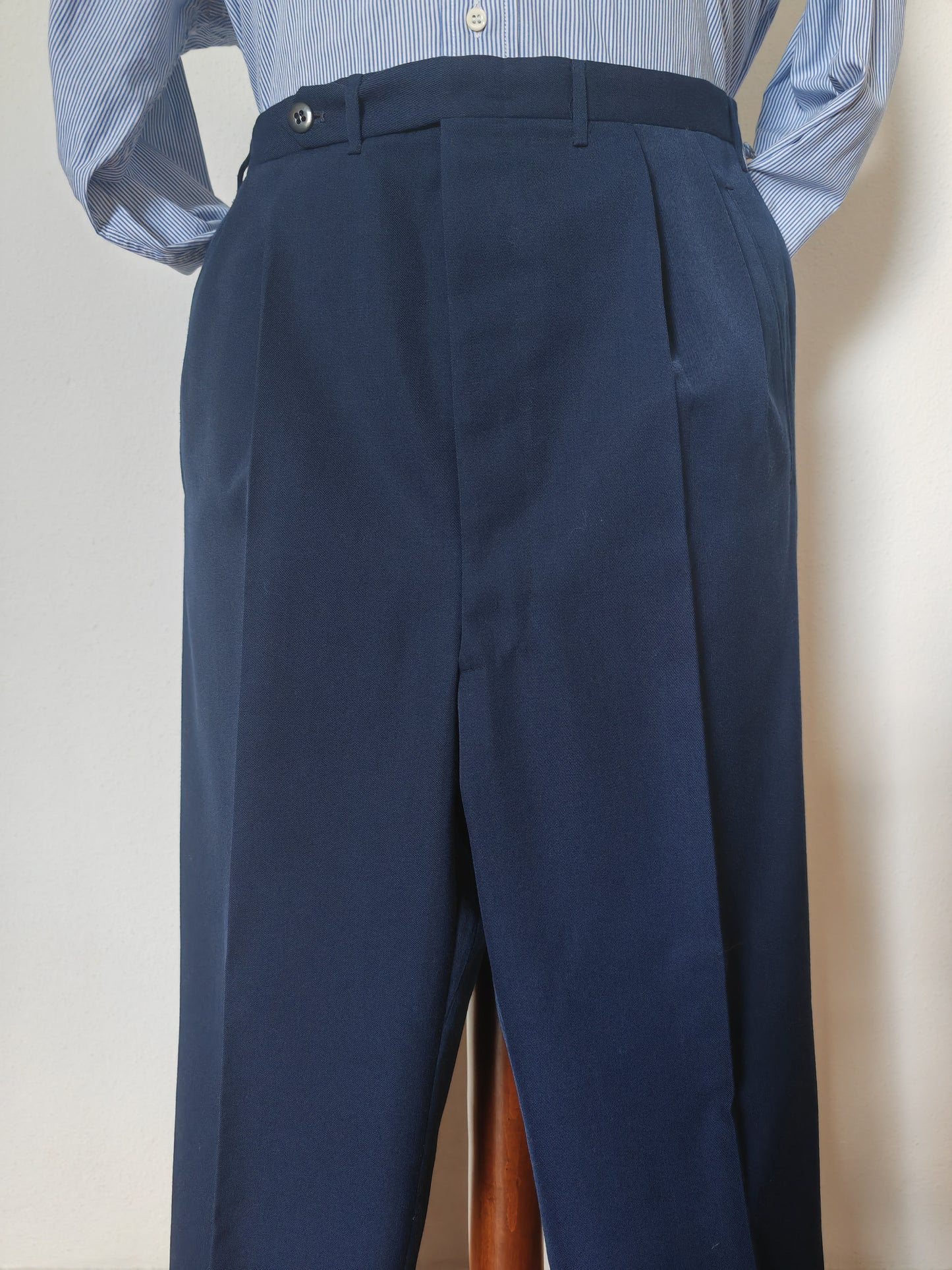 Completo sartoriale anni '60 twill di lana blu - tg. 50