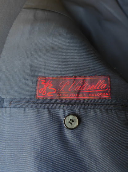 Completo sartoriale anni '60 twill di lana blu - tg. 50