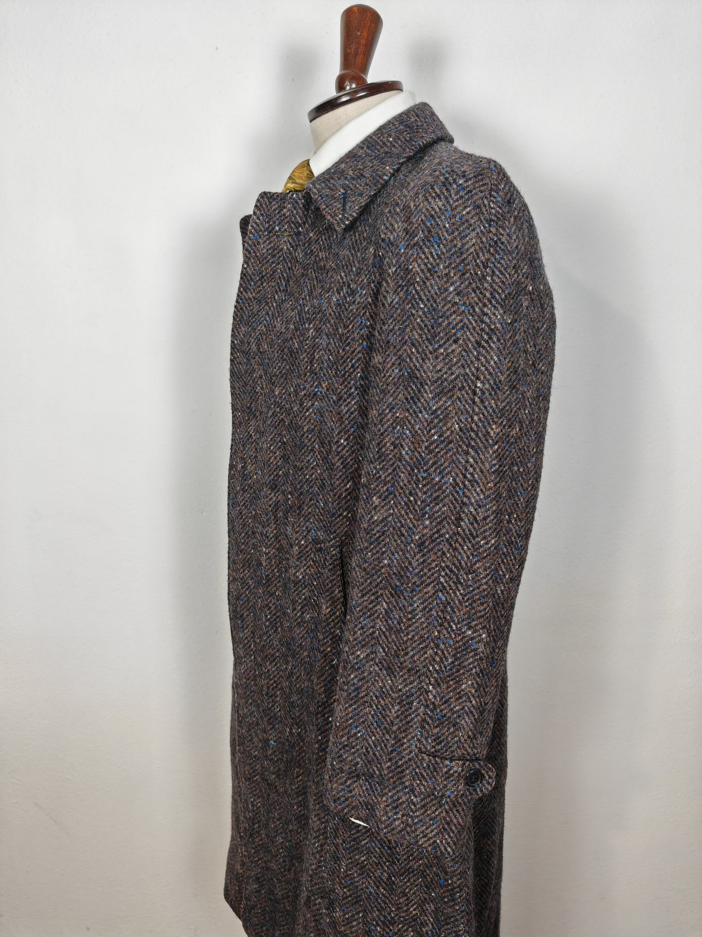 Cappotto raglan in tweed spinato anni '80 - tg. 46