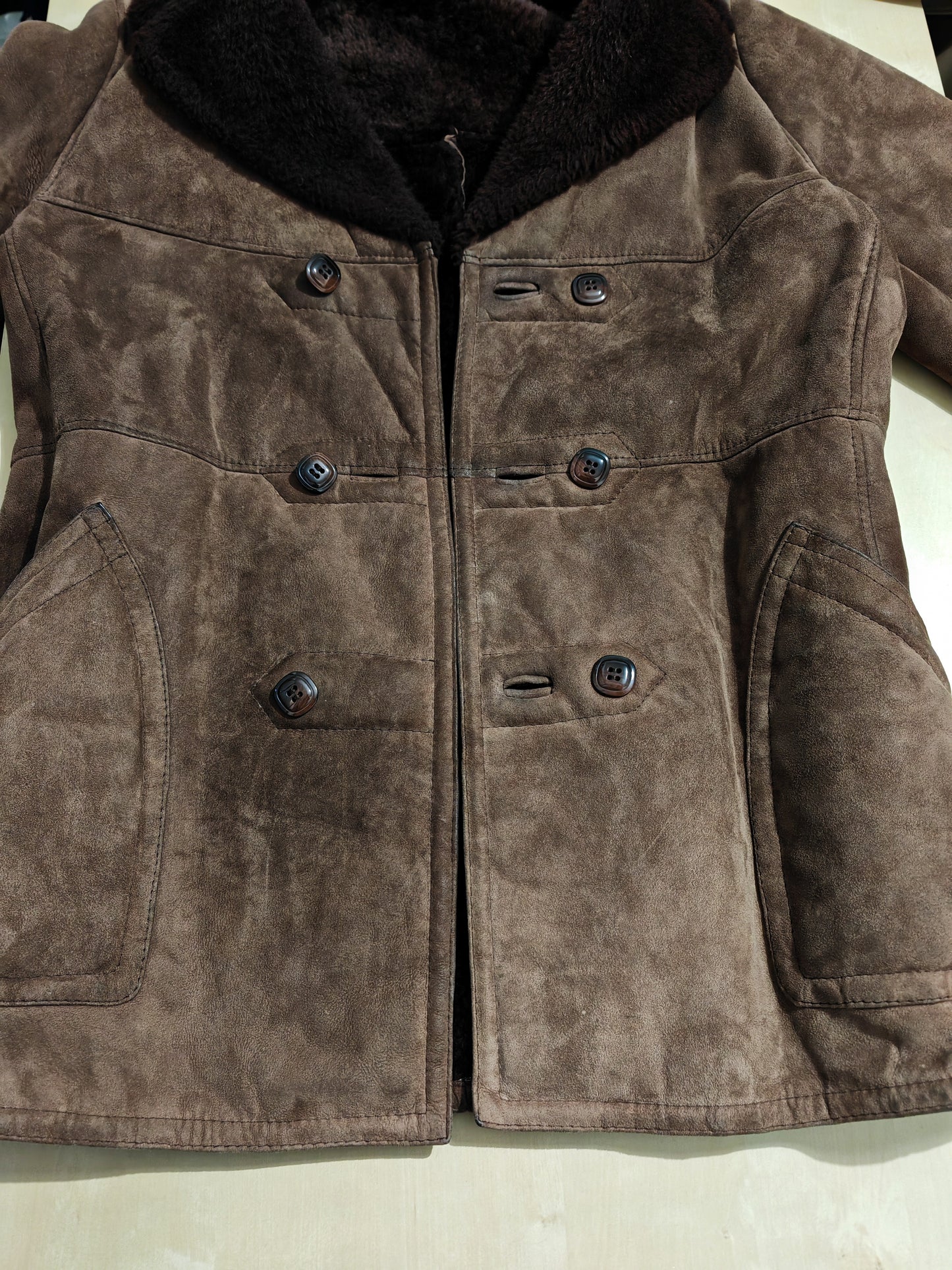 Montone shearling anni '70 marrone - L/XL