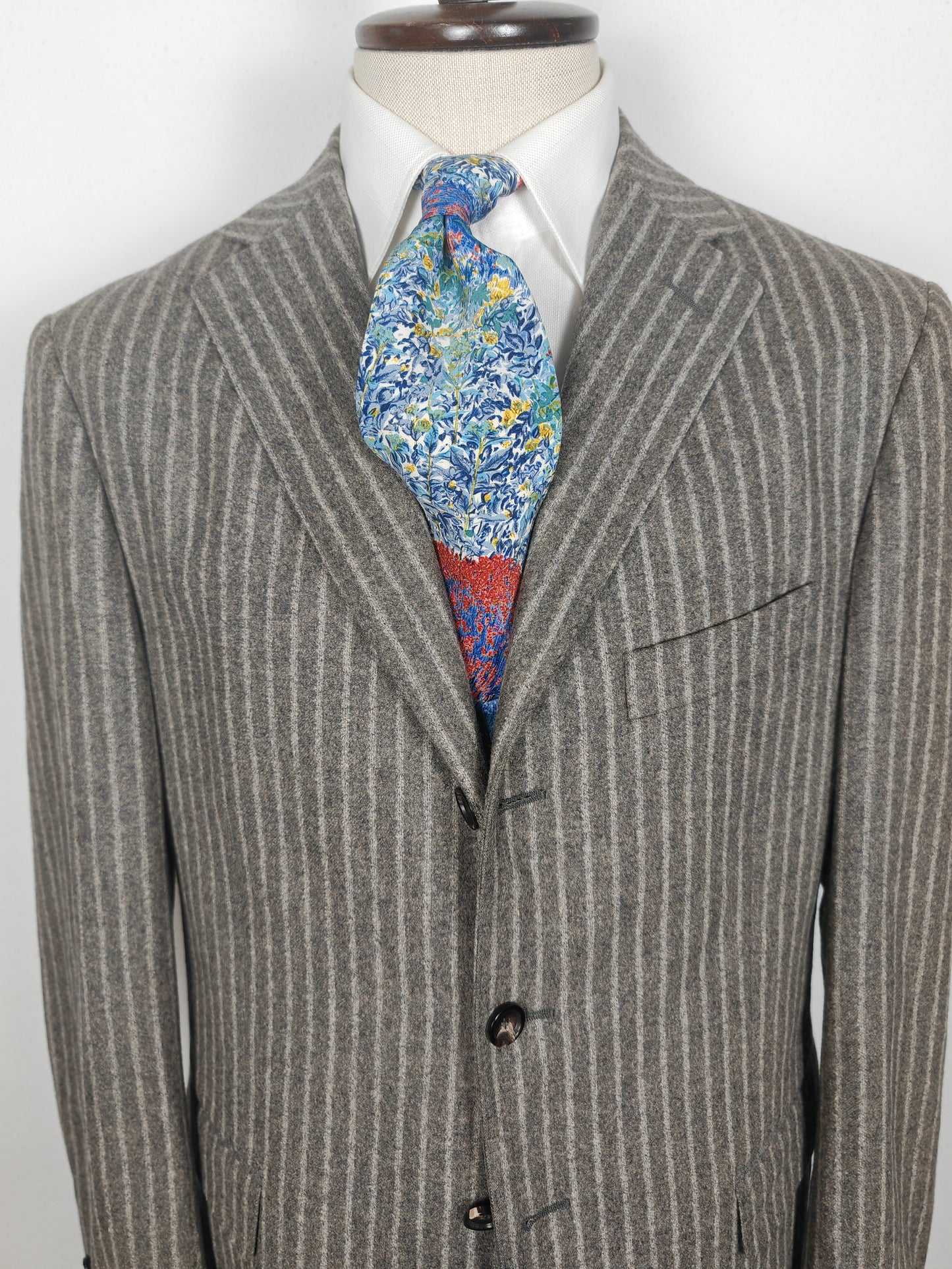 Giacca Pal Zileri in flanella grigio chiaro gessato - tg. 50