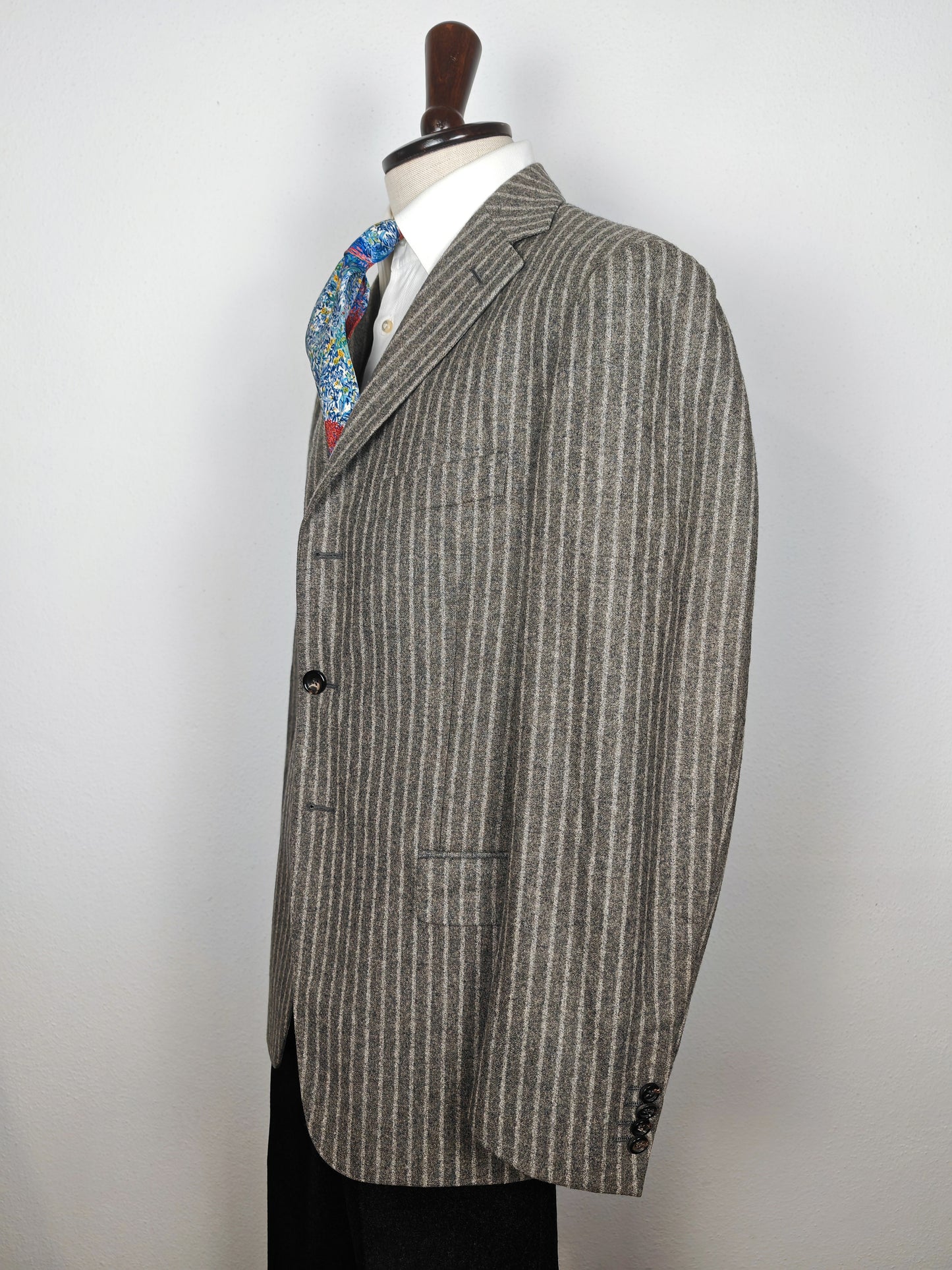 Giacca Pal Zileri in flanella grigio chiaro gessato - tg. 50