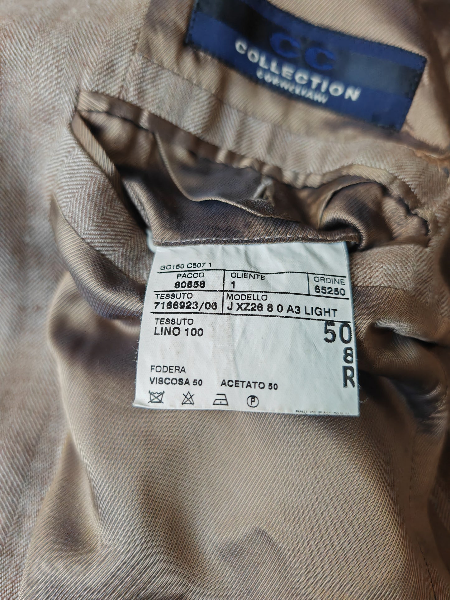 Giacca Corneliani 100% lino herringbone - tg. 50