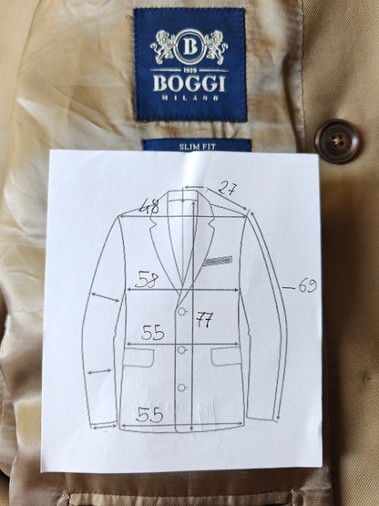 Giacca Boggi doppiopetto in twill beige - tg. 56 lunga