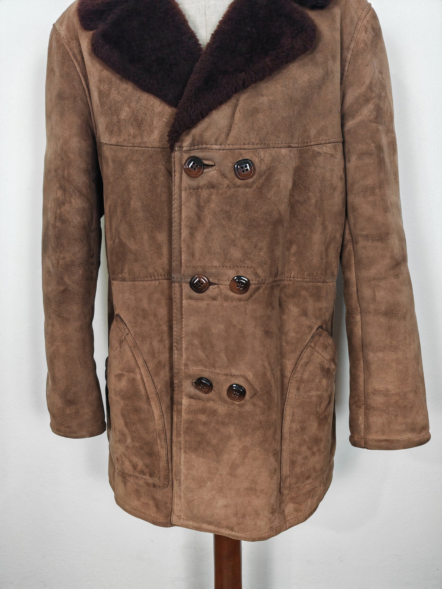 Montone shearling anni '70 marrone - L/XL