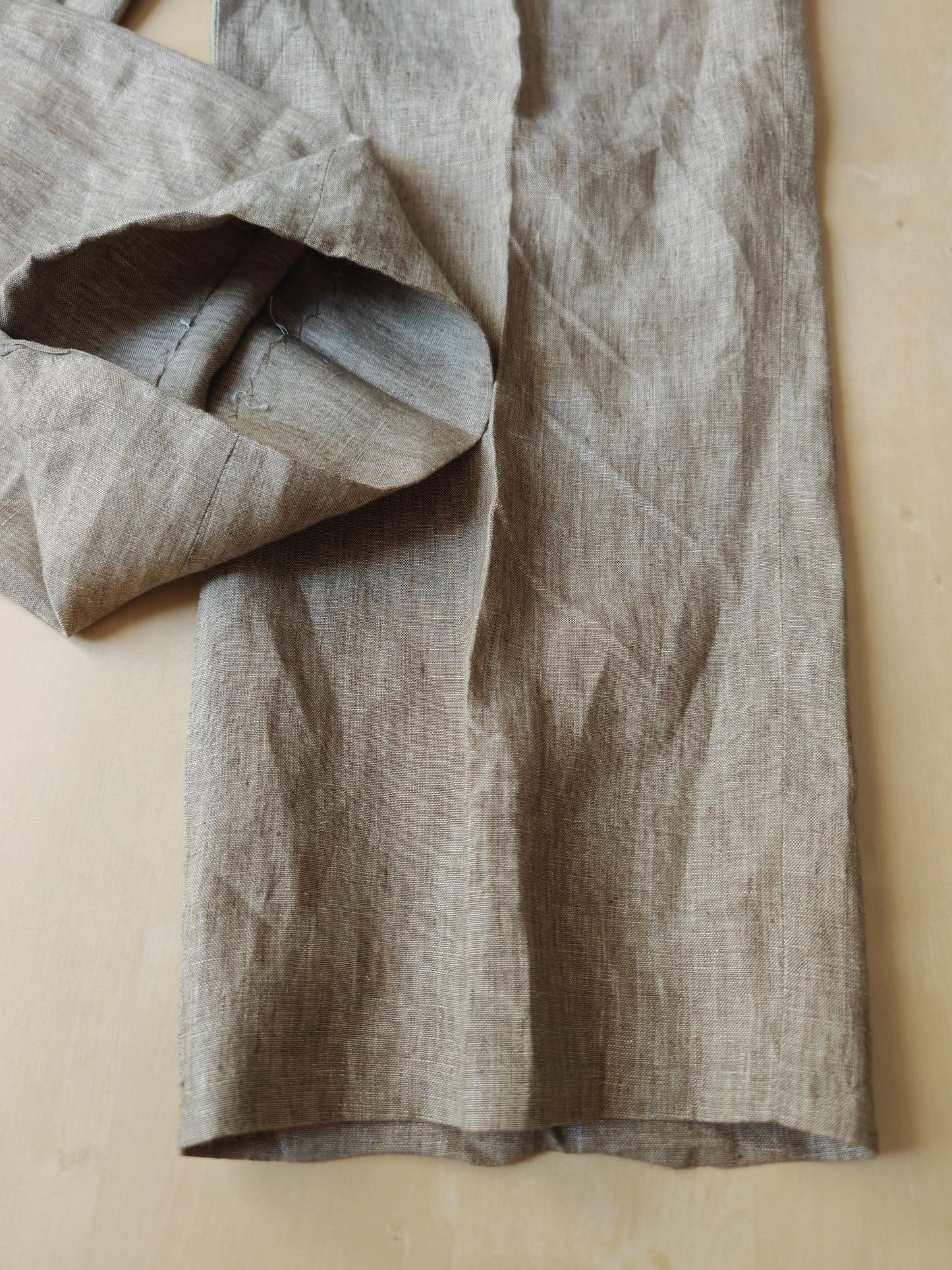Completo in puro lino color corda - tg. 54