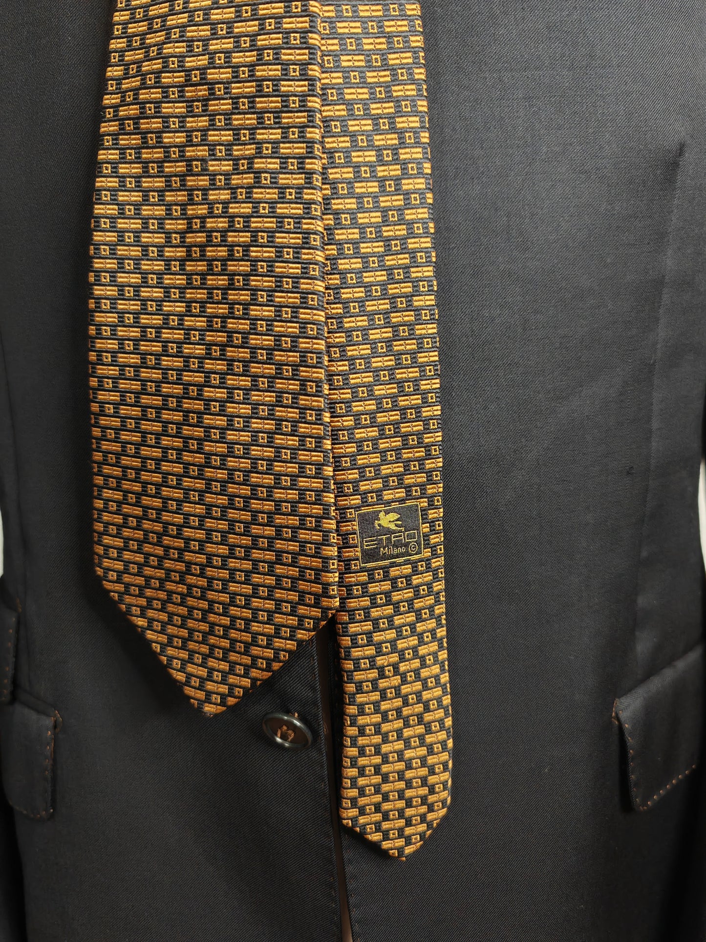 Etro, tie with geometric micro pattern