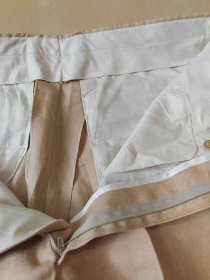 Completo anni '90 in puro lino irlandese beige - tg. 46/48