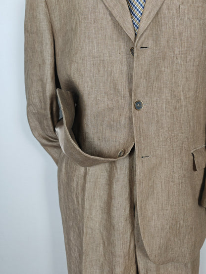 Completo in puro lino color corda - tg. 54