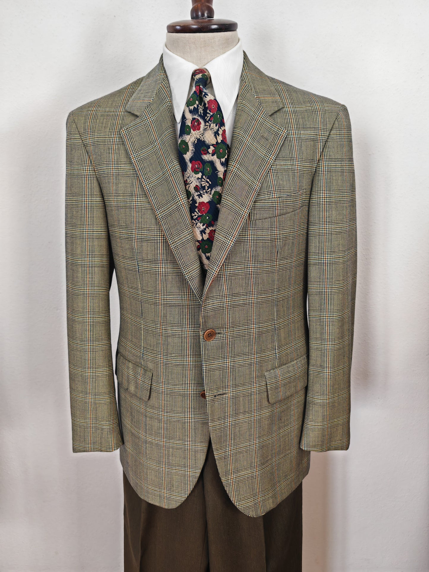 Giacca Cantarelli principe di Galles color salvia mezza fodera - tg. 48