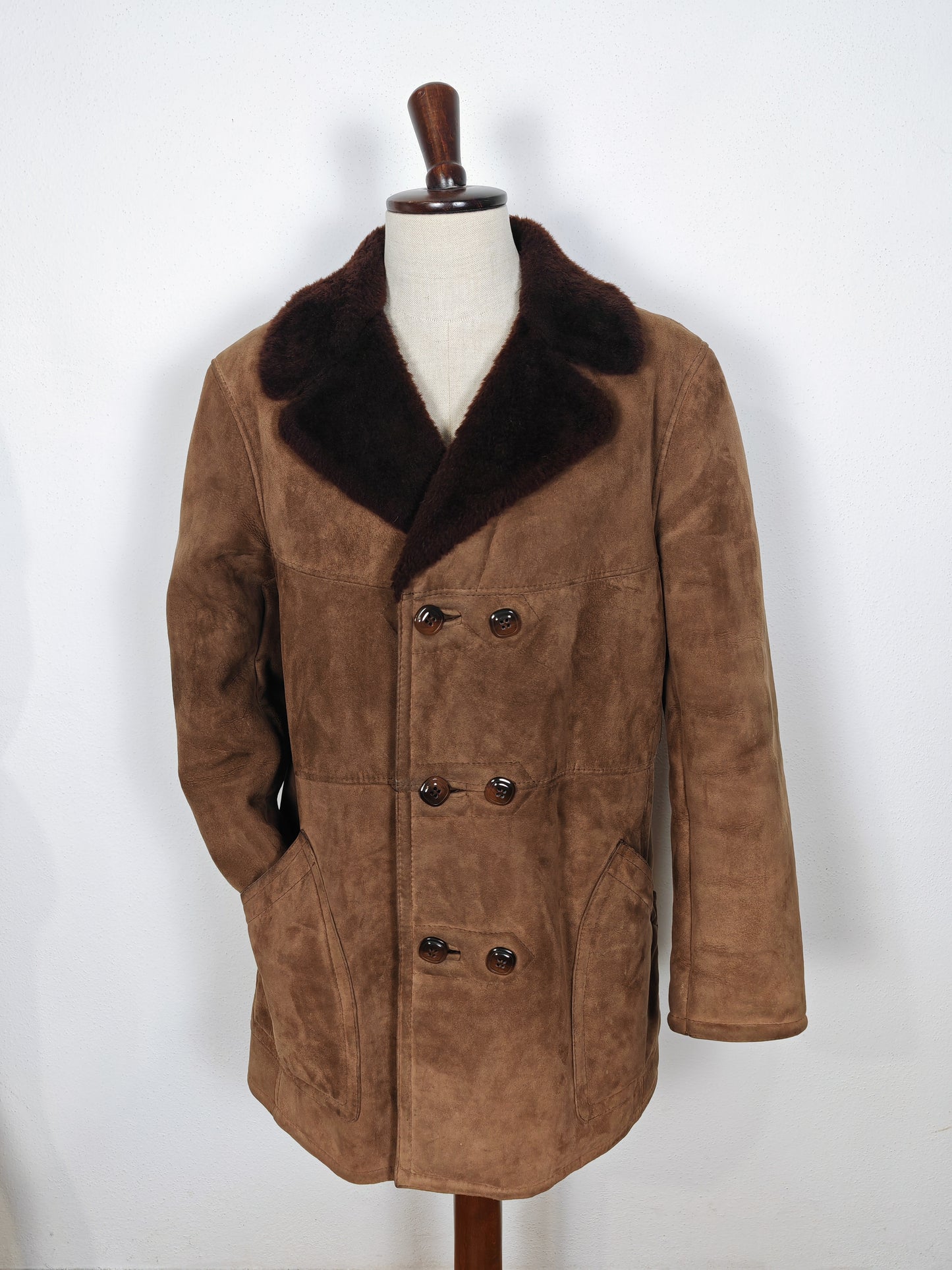 Montone shearling anni '70 marrone - L/XL