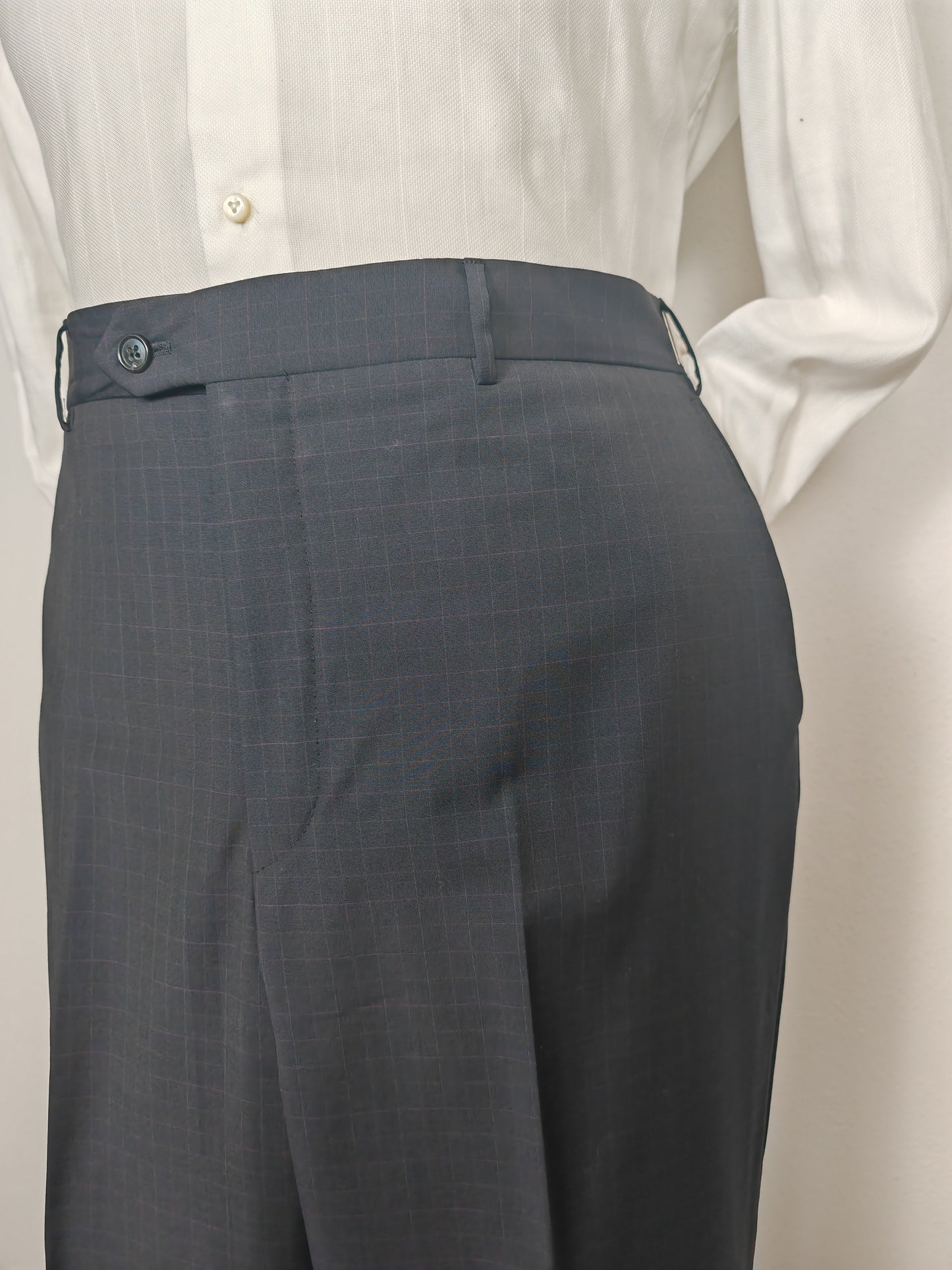 Completo Corneliani estivo in fresco lana blu a quadri - tg. 54