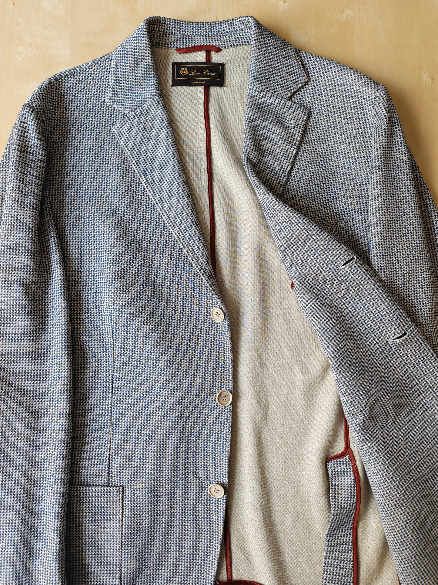 Giacca Loro Piana in jersey cotone e lino pied-de-poule - tg. 50