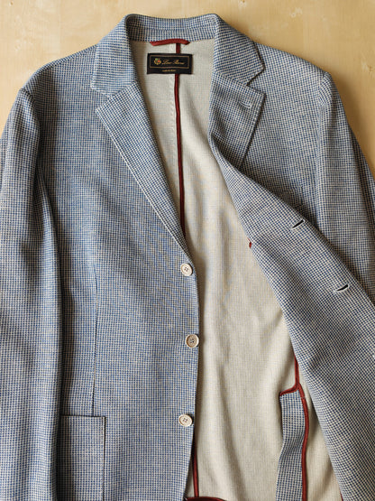 Giacca Loro Piana in jersey cotone e lino pied-de-poule - tg. 50