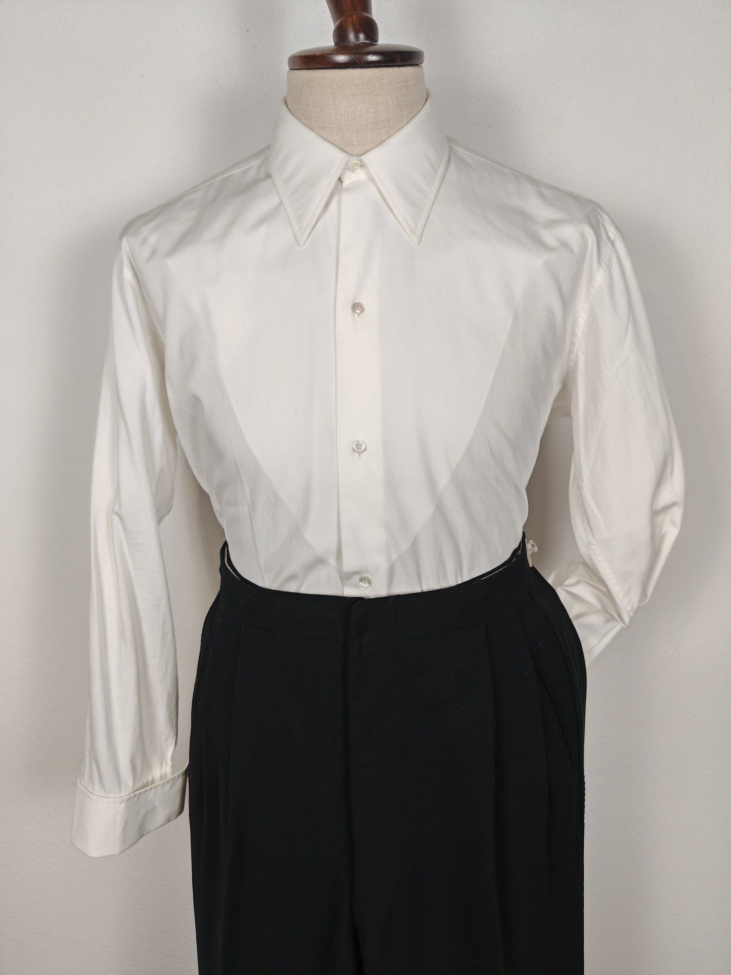 Camicia da smoking anni '70 con collo italiano - tg. M collo 40