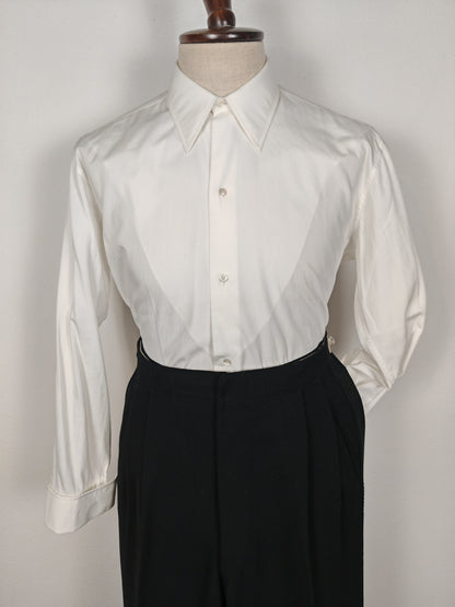Camicia da smoking anni '70 con collo italiano - tg. M collo 40